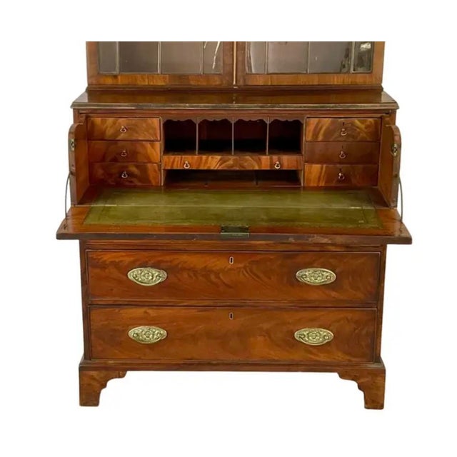 Mahogany Secretaire Bookcase, George III Style For Sale - Image 9 of 13