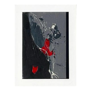 Vintage Boho Miniature Painting in Wood Frame For Sale