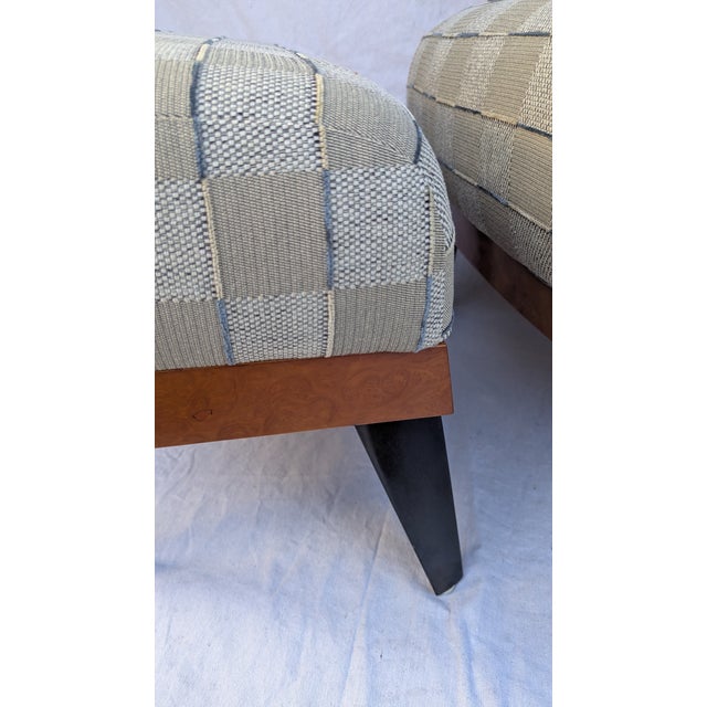 Wood Postmodern Burl Wood Lounge Chair and Ottoman Attributed to Adam Tihany for Pace Collection, C. 1990, Italian For Sale - Image 7 of 10
