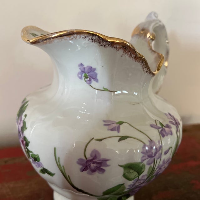 Antique Floral Patterned Lamberton Works Pitcher For Sale - Image 10 of 11