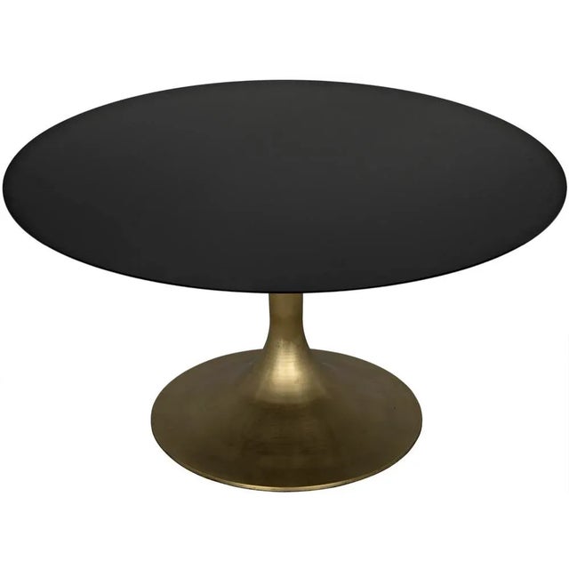 Noir NOIR Herno Table, Antique Brass, Black Stone For Sale - Image 4 of 6
