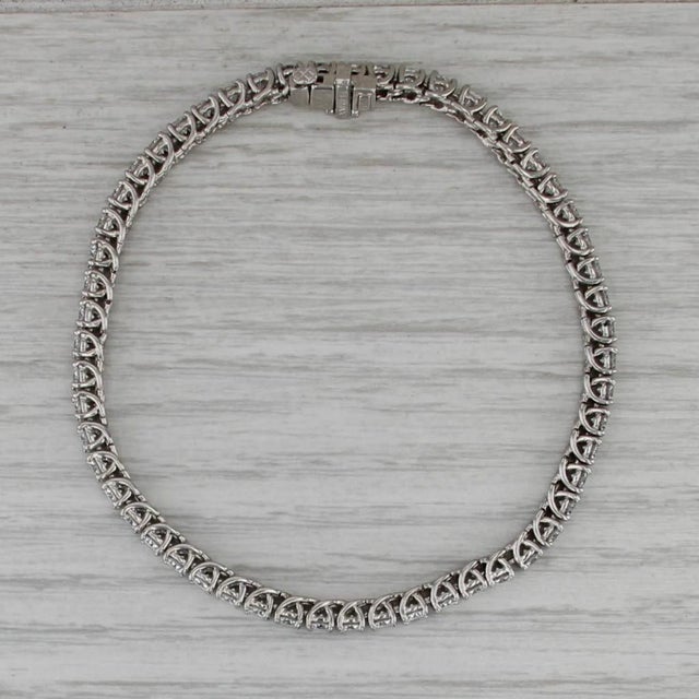 Metal 5.60ctw Vs2 Diamond Tennis Bracelet 950 Platinum 6.75" 3.1mm D Vatche For Sale - Image 7 of 9