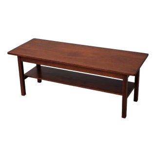 Mid-Century Teak Coffee Table with Undershelf Storage For Sale