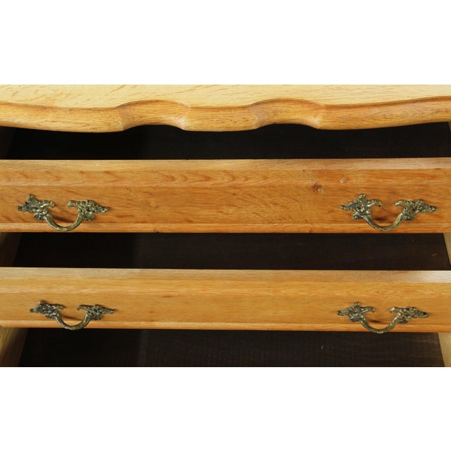 1960s Vintage Danish Oak 3-Drawer Side Table in the style of Henning Kjærnulf, 1960s For Sale - Image 5 of 17