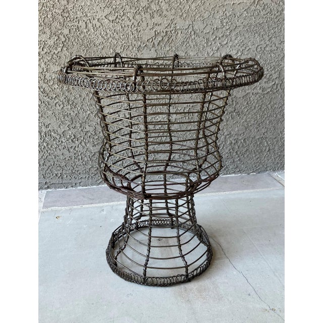 Metal Late 20th-Century Fil De Fer Victorian-Style Wirework Urn-Shaped Planter For Sale - Image 7 of 18