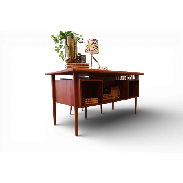 Teak Desk with Bookshelf by Peter Løvig Nielsen for Hedensted Møbelfabrik, 1960s For Sale - Image 16 of 18