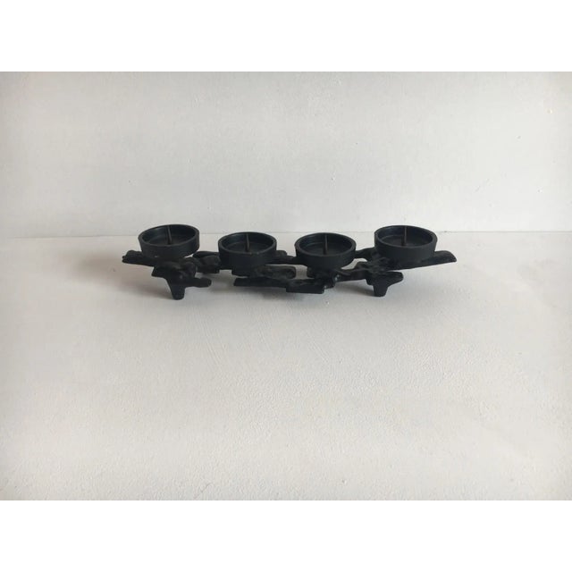 Vintage Brutalist Candlestick in Cast Iron, 1970s For Sale - Image 6 of 12