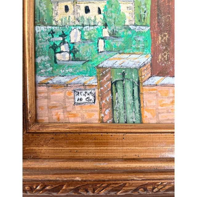 Green Late 20th Century Original Brutalist Landscape Oil on Canvas, Signed by Artist For Sale - Image 8 of 10