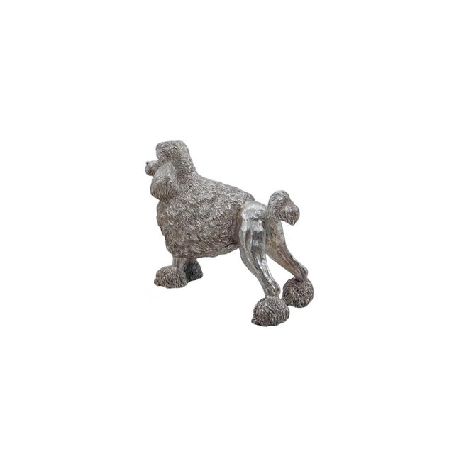 Metal Late 20th Century Magrino Italian Silver Overlay Poodle Figurine For Sale - Image 7 of 10