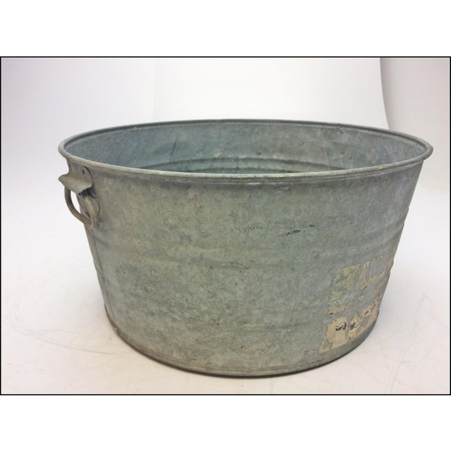 Vintage Country Galvanized Round Metal Wash Tub Chairish