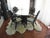 1990s Vintage Philippine Rattan & Glass 5-Piece Dining Set With Sculptural Palm Frond Details For Sale - Image 5 of 15