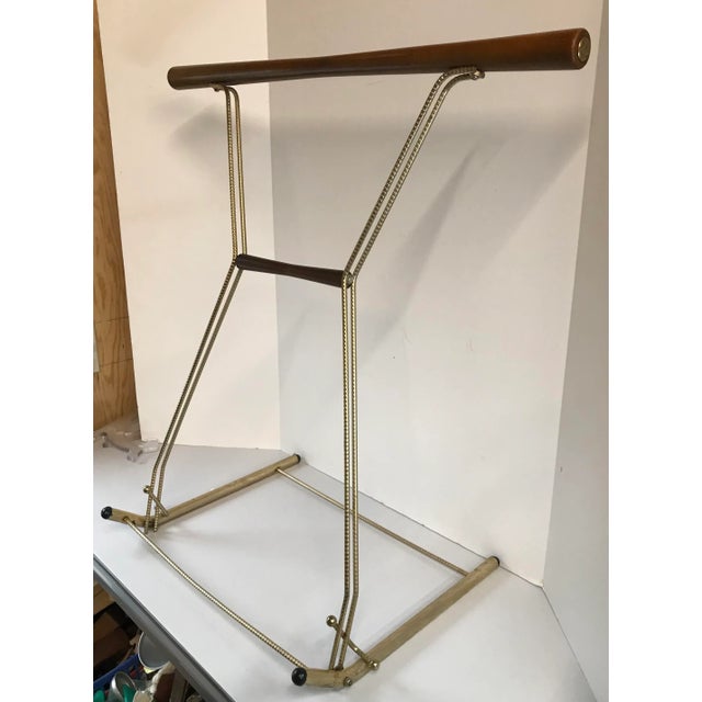 Mid 20th Century Mid Century Lee Rowan 24k Plated and Teak Valet For Sale - Image 5 of 13