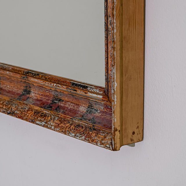 1920s French Wood Patinated Mirror For Sale - Image 18 of 18