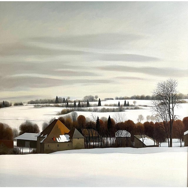 Claude Sauthier, Fortified Farm of Soujet, Oil on Canvas, 1970s For Sale - Image 15 of 15