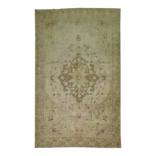 Vintage Zabihi Collection Soft Pink Turkish Room Size Rug - 7'11" x 12'1" For Sale