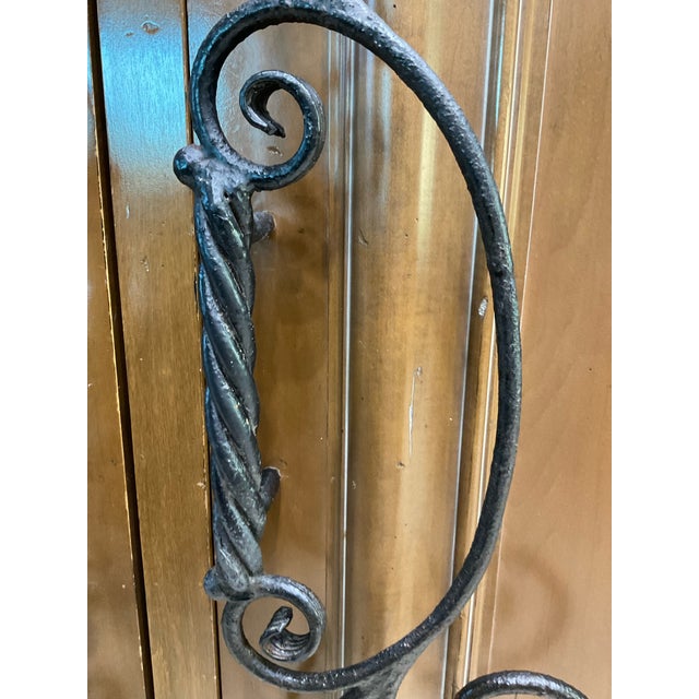 Custom Hand-Forged Wrought Iron Door Pulls For Sale - Image 9 of 10