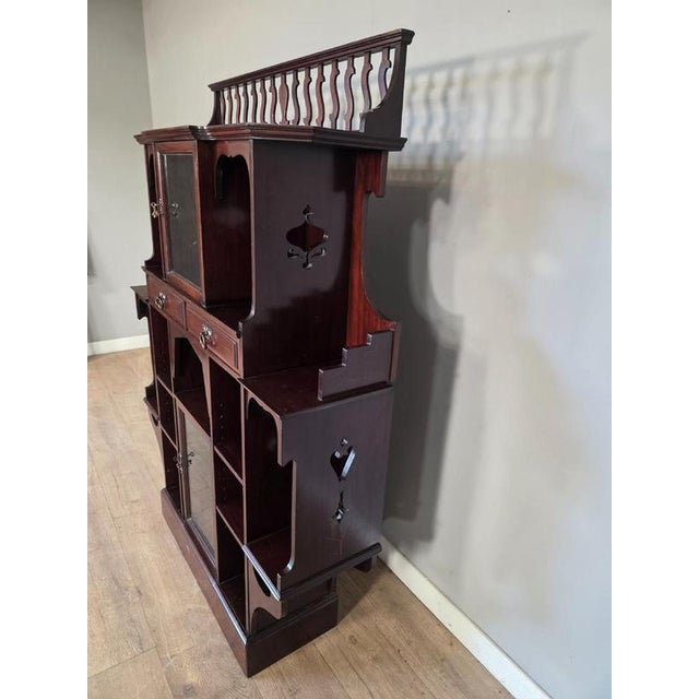 Antique Arts and Crafts Mahogany Bookcase For Sale - Image 6 of 12