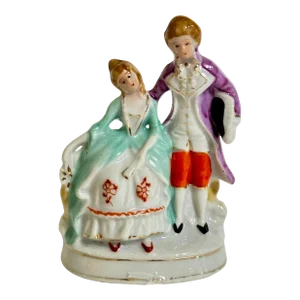 Vintage Hand Painted Porcelain Victorian Couple Figurine Made in Japan
