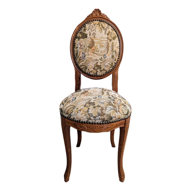 Vintage Carved Chair Early Louis XV Style Balloon Back For Sale