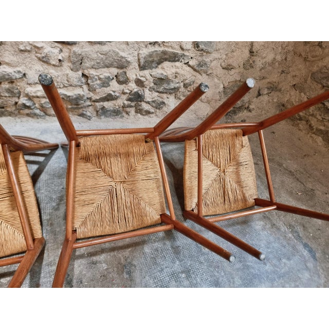 Mid-Century Italian Dining Chairs with Woven Natural Fibre Seats, Italy, 1960s, Set of 4 For Sale - Image 13 of 18