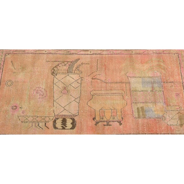 1900s Uzbek Samarkand Pictorial Rug-8'10'' X 5'8'' For Sale - Image 4 of 6