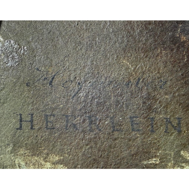 Antique 18th Century Johann Andreas Herrlein Mini Oil Painting Portrait on Board For Sale - Image 11 of 11