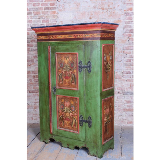 Baroque Wardrobe in Spruce with Paintings, Czech, 1800s For Sale - Image 16 of 18