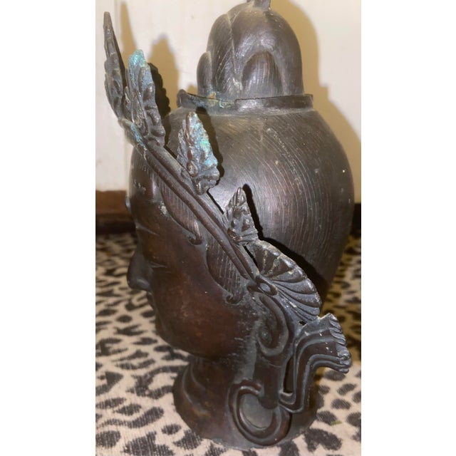 Early 20th Century Tibetan/Nepalese Bronze Bodhisattva Head – Hollow Cast For Sale - Image 11 of 12