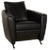 Sesame Leather Armchair in Black from FSM For Sale
