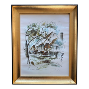 Framed Watercolor Art Print of the Raleigh Tavern by John Haymson