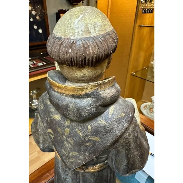 Baroque Spanish Artist, Saint Antony and Jesus, 17th Century, Wood For Sale - Image 3 of 10