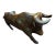 Mid Century Hand Carved Burl Wood Bull For Sale