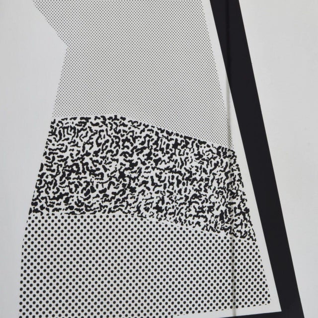 Italian Postmodern Screen-Printed Black Glass Mirror, 1980s For Sale - Image 9 of 10