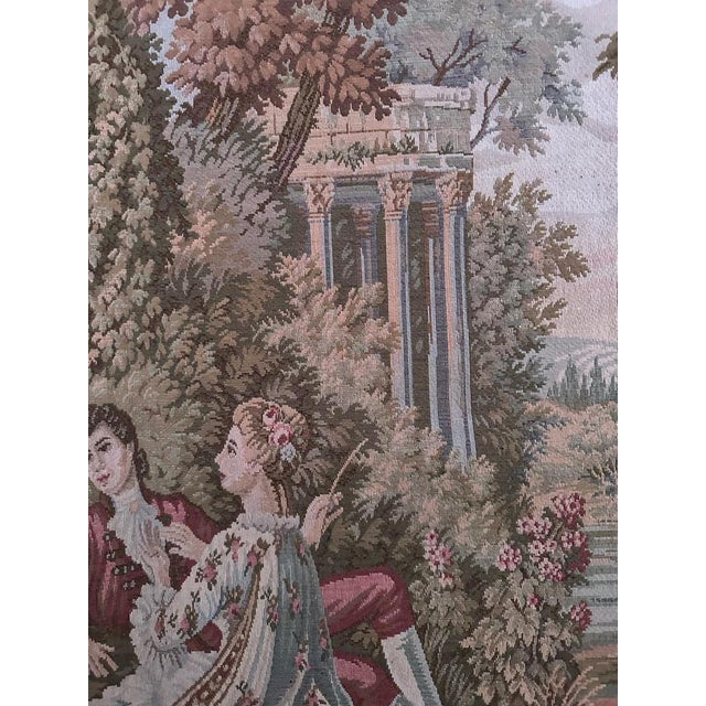 Beige Vintage French Aubusson Style Jacquard Tapestry, 1980s For Sale - Image 8 of 18