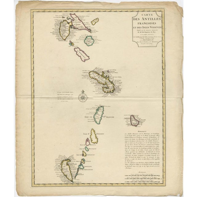 Antique Map of the Windward Islands in the Caribbean For Sale - Image 5 of 6