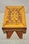 Wood Vintage Folk Art Marquetry Inlay Small Wooden Primitive Footstool Ottoman Stool For Sale - Image 7 of 11