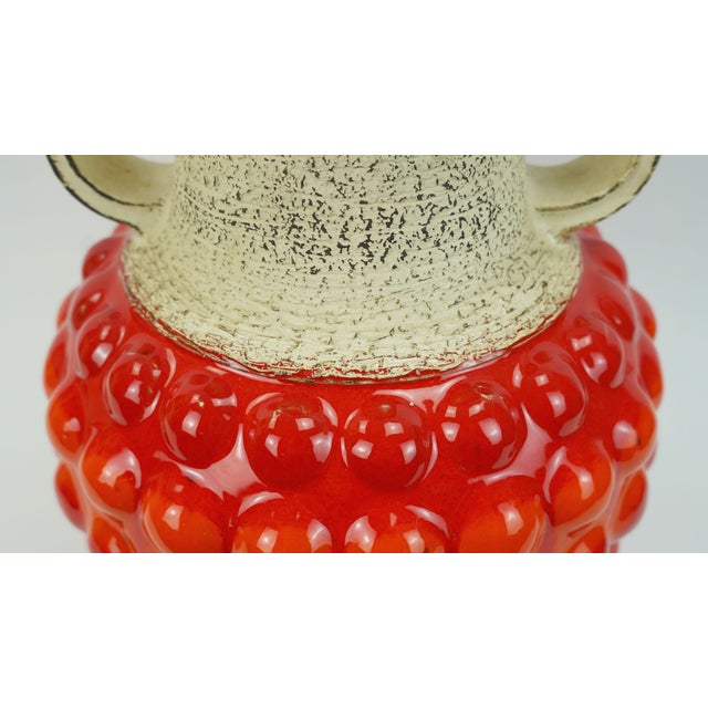Mid-Century Modern Model 65 45 WGP Vase Bubble Decor Red and Orange by Bay Keramik, 1960s For Sale - Image 3 of 12