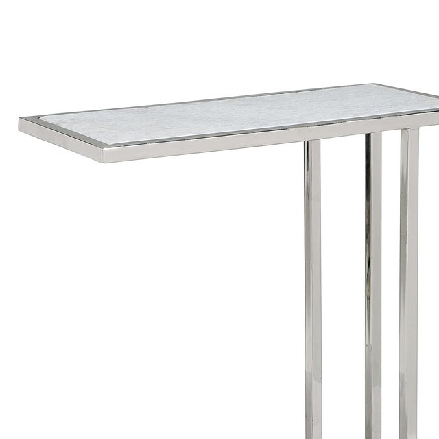 Transitional Regina Andrew Echelon Sofa Hugger Table in Polished Nickel For Sale - Image 3 of 6