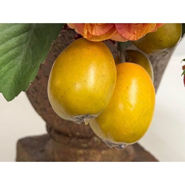 Classical Faux Rose + Fruit Floral Arrangement For Sale - Image 10 of 12