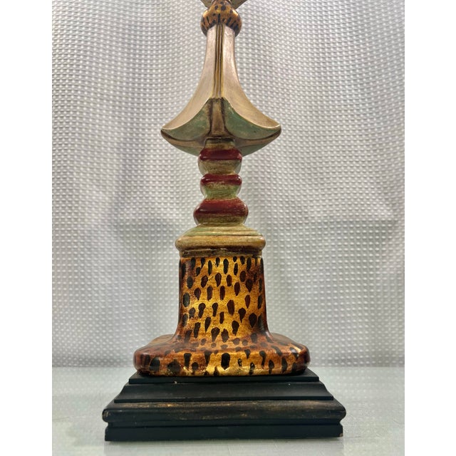 Tony Duquette Vintage John Richard Pagoda Style Column Table Lamp - Unique Home Decor Accent Sales Pitch For Sale - Image 4 of 8