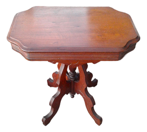 Antique Victorian Eastlake Solid Walnut Parlor Table 1870s