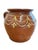 Ceramic Antique French Terracotta Pot With Hand-Painted Swag Design For Sale - Image 7 of 11