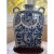 Ceramic Mid 20th Century Large 10.5" Chinese Blue & White Moon Flask Vase & Stand - Phoenix & Peony Decor For Sale - Image 7 of 11