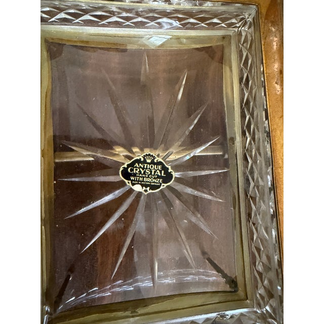 Metal Vintage German Crystal & Bronze Carriage Jewelry Box For Sale - Image 7 of 11