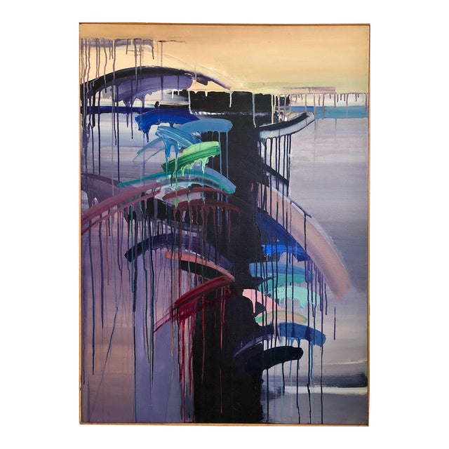 Berenice D'vorzon, Large Abstract Expressionist New York Modernist Woman Artist Bold Oil Painting, 1980 For Sale