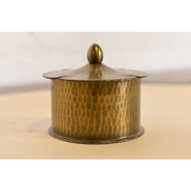 Roycroft Roycroft Arts & Crafts Hammered Brass Over Copper Inkwell, Circa 1920s For Sale - Image 4 of 11