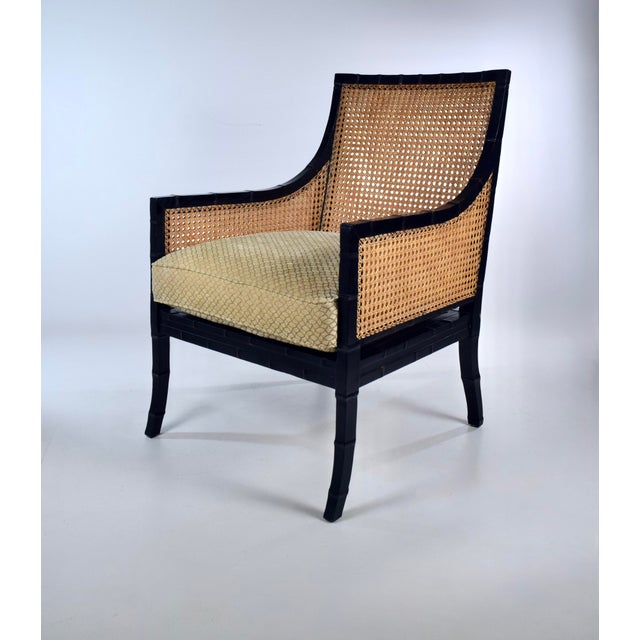 Hickory Chair Double-Caned Faux Bamboo Beaufort Armchair For Sale - Image 11 of 14