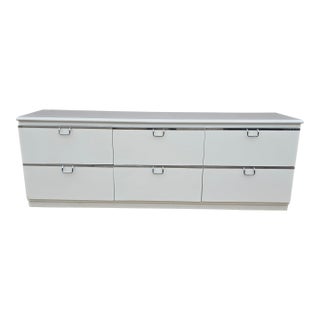 1980s Lane Post Modern Dresser With Chrome Accents For Sale