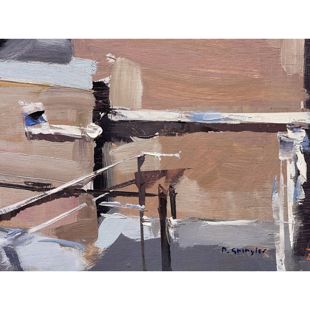 Logan and Colfax by David Shingler | Oil Painting of a city street with buildings and vehicles For Sale - Image 4 of 4