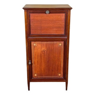 Vintage French Louis XVI Style Inlaid Mahogany Semainier Secretary Desk For Sale